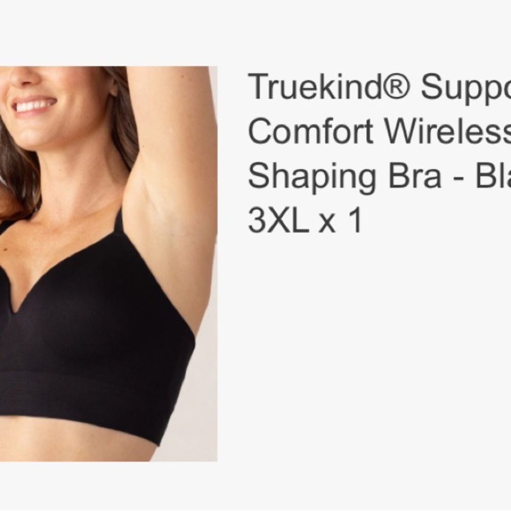 Shapermint Truekind Black Wireless Bra 3XL